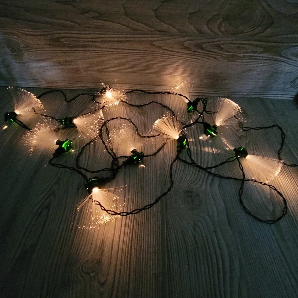 Kurt S Adler Fiber Optic 10 White String Light Set Christmas Tree Holiday Lights